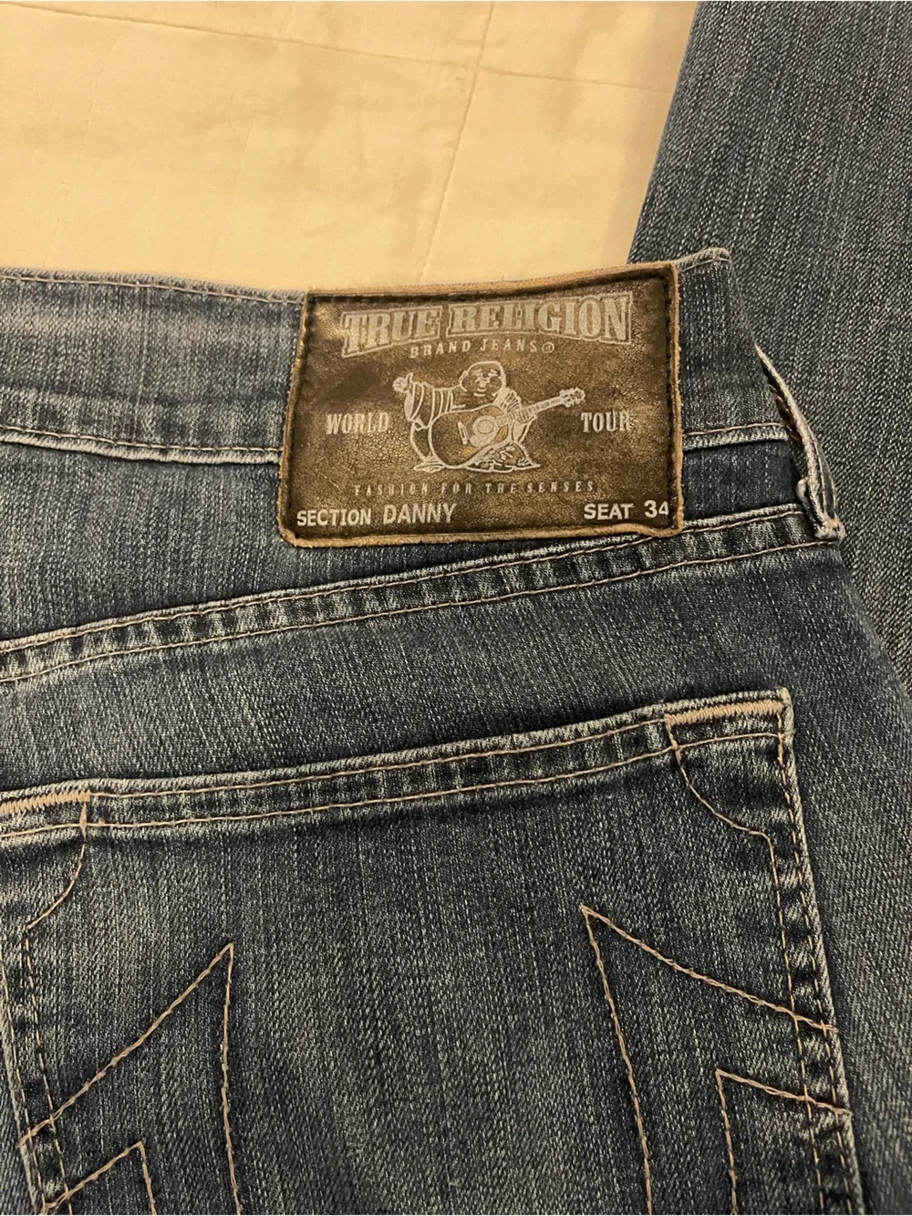 Vintage True Religion Men’s Slim Boot Cut Danny Jeans Cotton Horseshoe Sz 36
